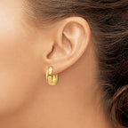 14k 6.5x24mm Polished J-Hoop Post Earrings