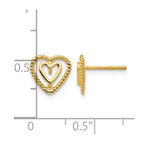 14k Polished Open Heart-in-Heart Post Earrings