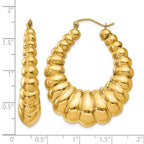 14k Polished Scalloped Hoop Earrings