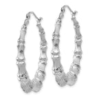 14k White Gold Polished Bamboo Hoop Earrings