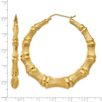 14k Polished Bamboo Hoop Earrings