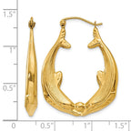 14k Polished Dolphin Hoop Earrings
