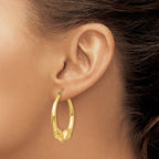 14k Polished Ram Hoop Earrings