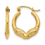 14k Ram Head Hoop Earrings