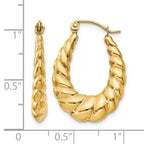 14k Polished Twisted Hollow Hoop Earrings