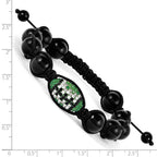 Crystal Football & Onyx Macrame Bracelet