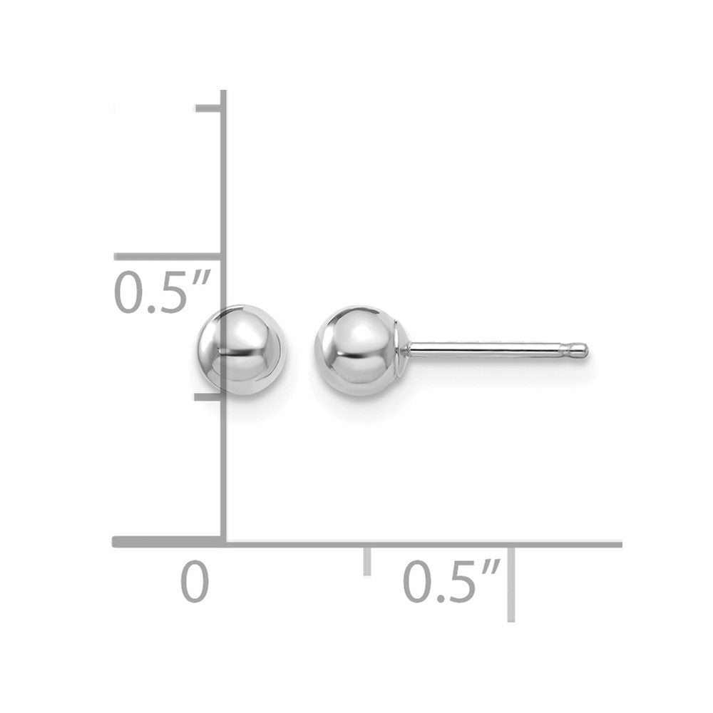 14k White Gold Madi K Polished 4mm Ball Post Earrings