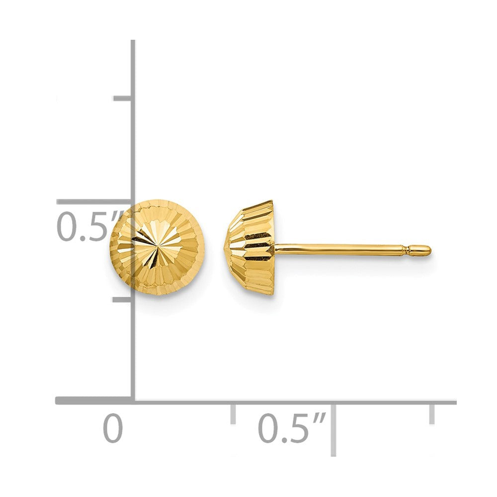 14k Madi K Polished and Diamond-cut Swirl 5mm Button Post Earrings