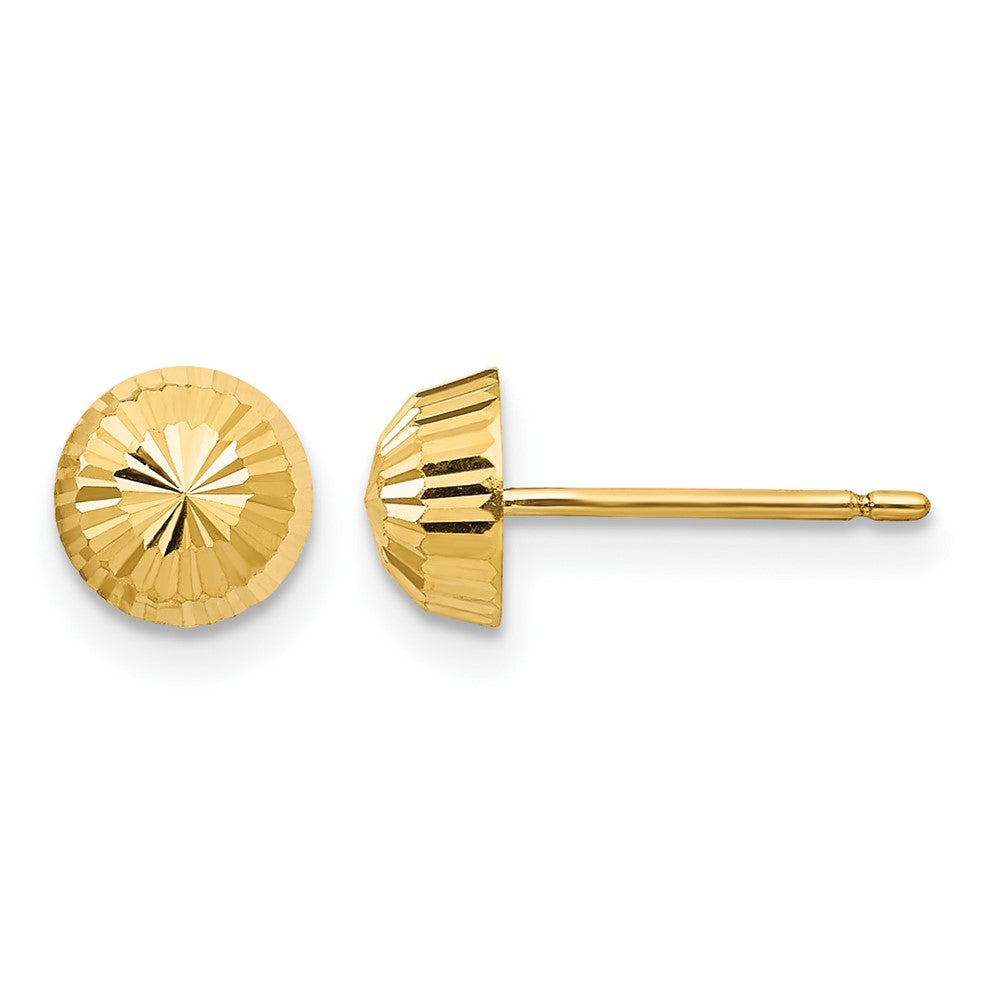 14k Madi K Polished and Diamond-cut Swirl 5mm Button Post Earrings
