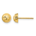 14k Madi K Polished and Diamond-cut Swirl 5mm Button Post Earrings