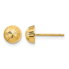 14k Madi K Polished and Diamond-cut Swirl 5mm Button Post Earrings