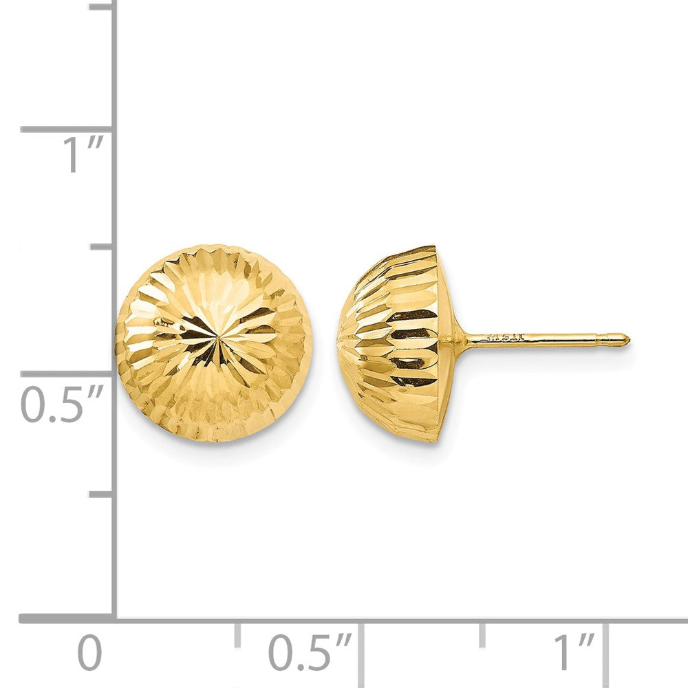 14k Madi K Polished Diamond-Cut 10mm Button Post Earrings