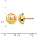 14k Madi K Polished Diamond-Cut 10mm Button Post Earrings