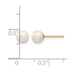 14k Madi K 5-6mm White Round Freshwater Cultured Pearl Post Earrings with Silicone Backs