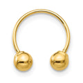 14k Madi K 12mm Half Hoop with 4mm Screw-on Bead Single Earring