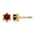 14k Madi K 4mm Round CZ January Birthstone Screwback Post Earrings