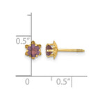 14k Madi K 4mm Round CZ February Birthstone Screwback Post Earrings