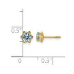 14k Madi K 4mm Round CZ March Birthstone Screwback Post Earrings