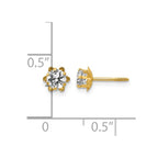 14k Madi K 4mm Round CZ April Birthstone Screwback Post Earrings
