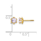 14k Madi K 4mm Round CZ June Birthstone Screwback Post Earrings