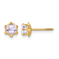 14k Madi K 4mm Round CZ June Birthstone Screwback Post Earrings