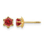 14k Madi K 4mm Round CZ July Birthstone Screwback Post Earrings