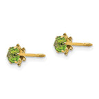 14k Madi K 4mm Round CZ August Birthstone Screwback Post Earrings