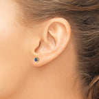 14k Madi K 4mm Round CZ September Birthstone Screwback Post Earrings