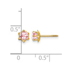 14k Madi K 4mm Round CZ October Birthstone Screwback Post Earrings