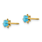 14k Madi K 4mm Round CZ December Birthstone Screwback Post Earrings