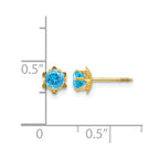 14k Madi K 4mm Round CZ December Birthstone Screwback Post Earrings