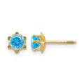 14k Madi K 4mm Round CZ December Birthstone Screwback Post Earrings