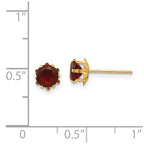 14k Madi K 5mm Round CZ January Birthstone Post Earrings