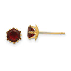 14k Madi K 5mm Round CZ January Birthstone Post Earrings