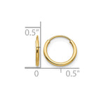 14k Madi K 1x10mm Endless Hoop Earrings