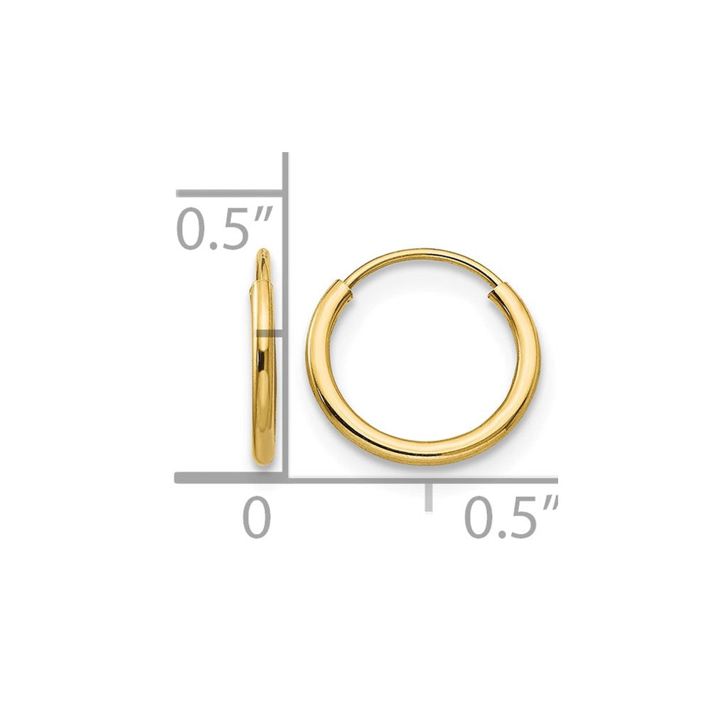 14k Madi K 1x10mm Endless Hoop Earrings