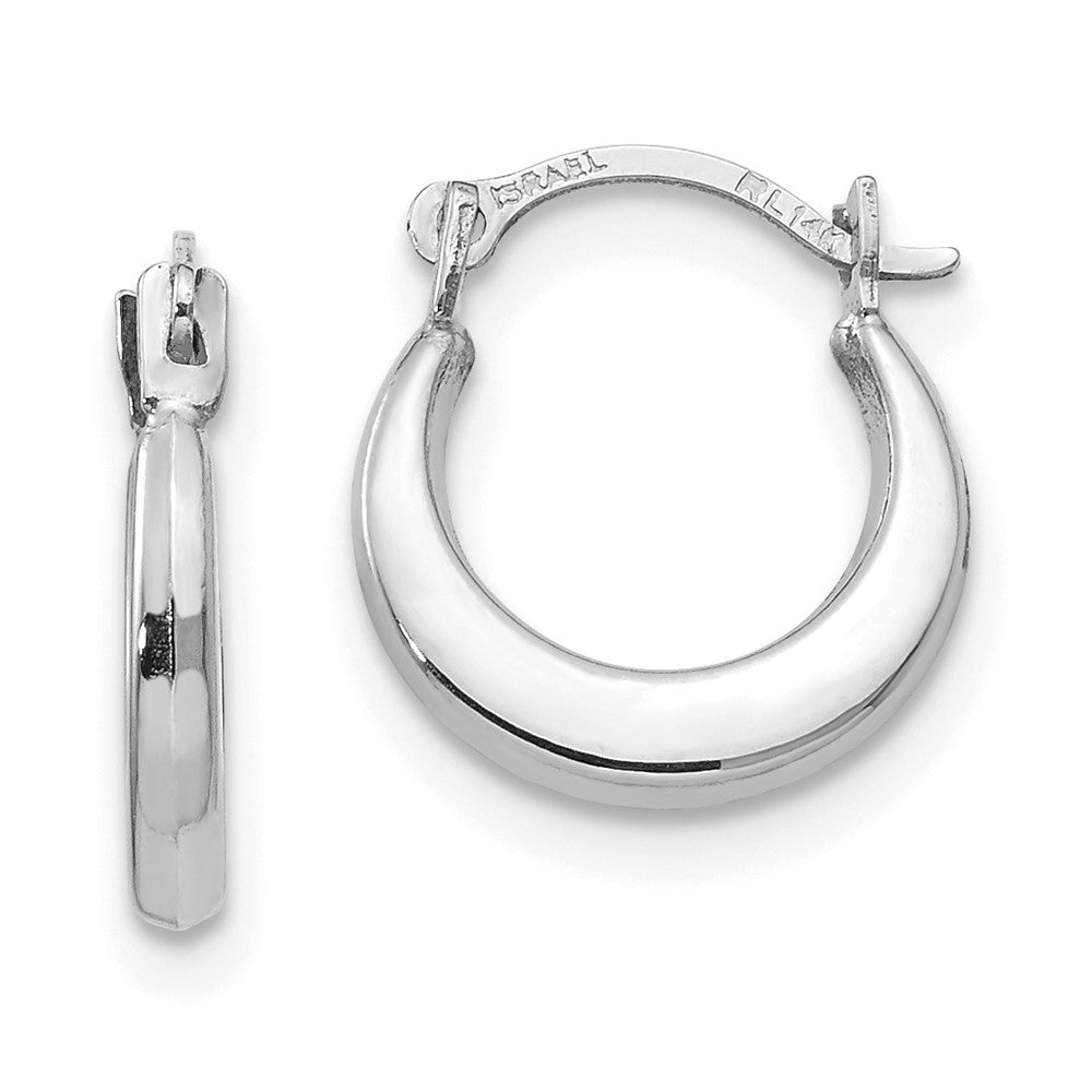 14k White Gold Madi K Small 1.6x12mm Hoop Earrings