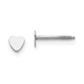 14k White Gold Madi K Tiny 4mm Heart Baby Screwback Post Earrings