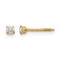14k Madi K 2.25mm Round CZ Baby Screwback Post Earrings