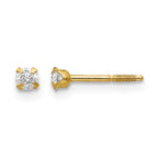 14k Madi K 2.25mm Round CZ Baby Screwback Post Earrings