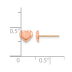 14k Rose Gold Madi K 6.00mm Heart Childrens Post Earrings