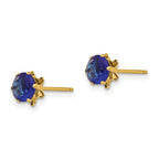 14k Madi K 5mm Round CZ September Birthstone Post Earrings