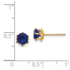 14k Madi K 5mm Round CZ September Birthstone Post Earrings
