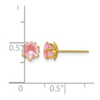 14k Madi K 5mm Round CZ October Birthstone Post Earrings