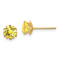 14k Madi K 5mm Round CZ November Birthstone Post Earrings