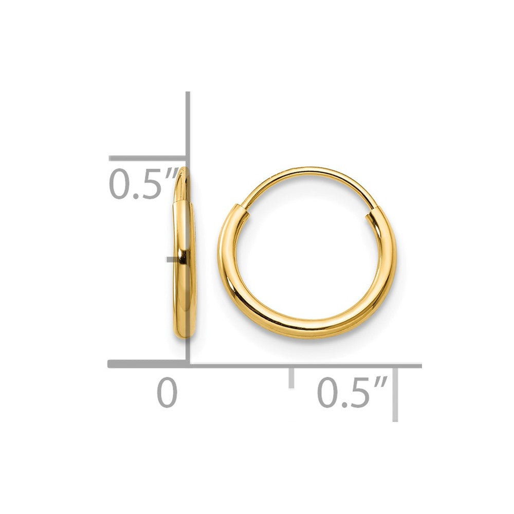 14k Madi K 1.25x9mm Endless Hoop Earrings