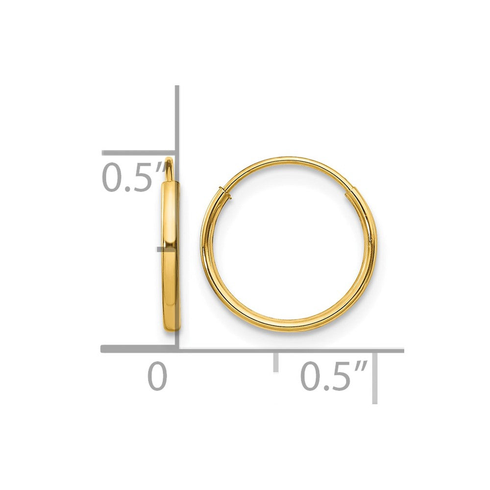 14k Madi K 1.25x12mm Endless Hoop Earrings
