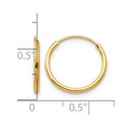 14k Madi K 1.25x13mm Endless Hoop Earrings