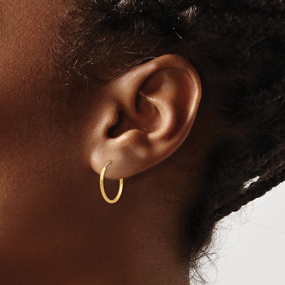 14k Madi K 1.25x15mm Endless Hoop Earrings