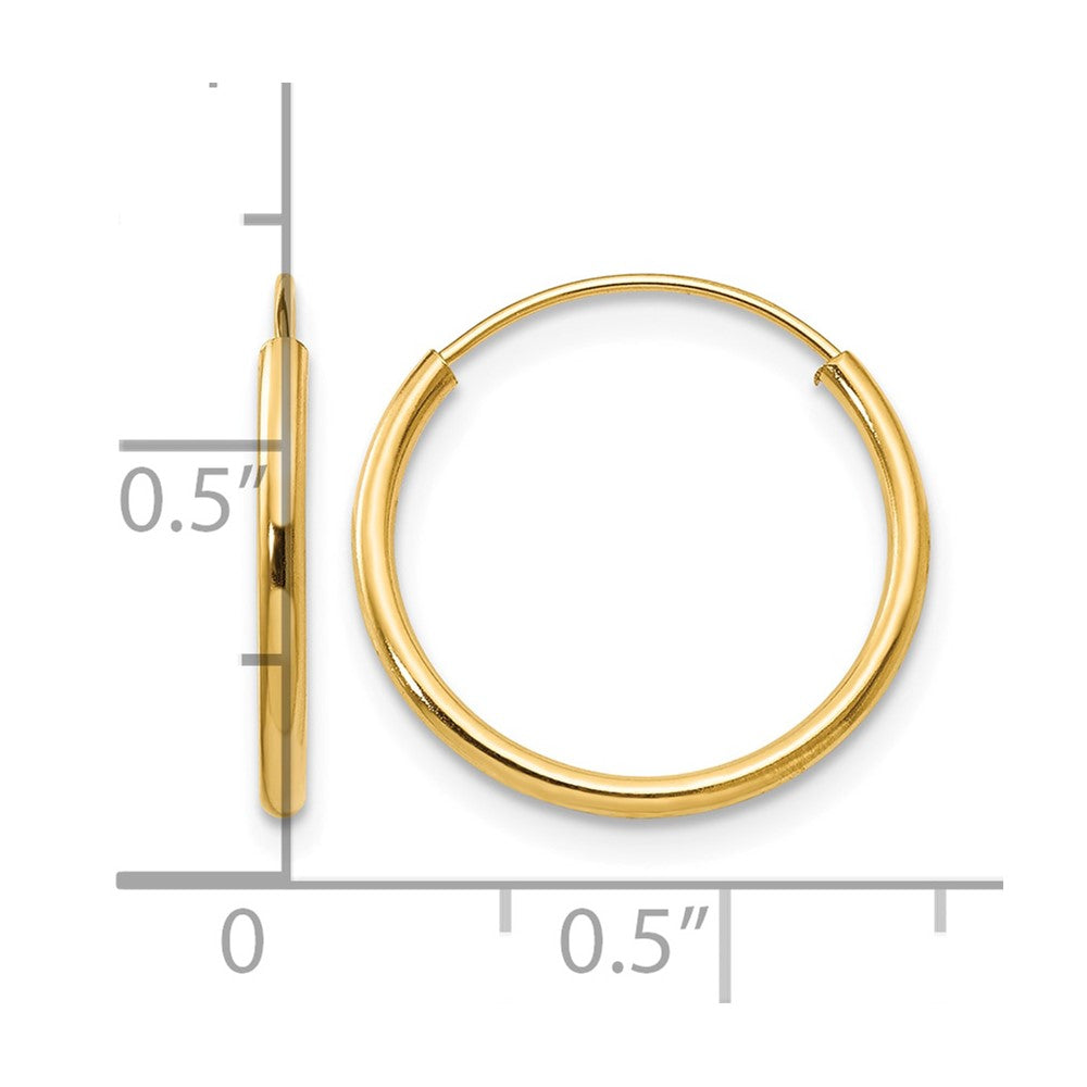 14k Madi K 1.25x15mm Endless Hoop Earrings